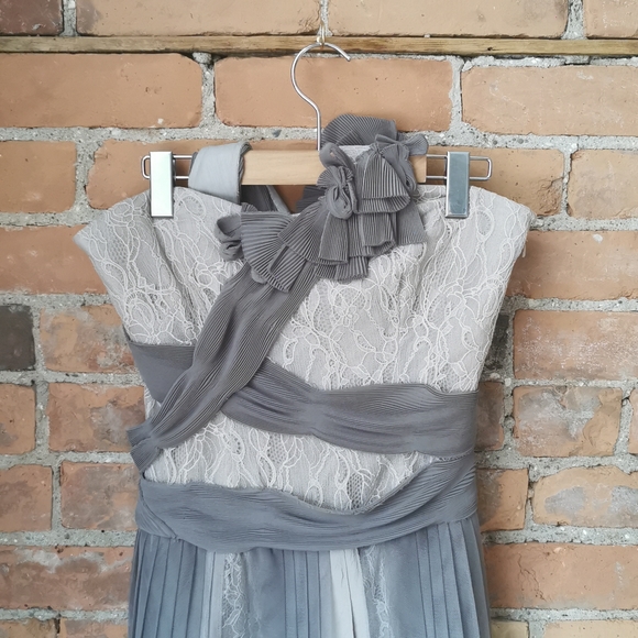 BCBG RUNWAY Limited Edition Lace Dress with Pleated Contrast - Picture 2 of 5